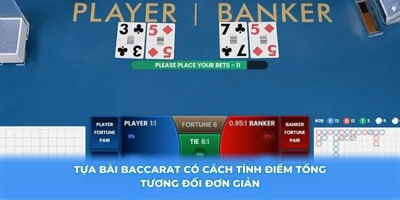 Tựa bài Baccarat có cách tính điểm tổng tương đối đơn giản